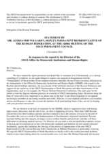 Statement by the Delegation of the Russian Federation in response to the report by the Director of the Office for Democratic Institutions and Human Rights, Mr. Matteo Mecacci