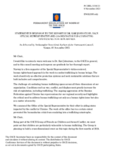 Statement by the Delegation of Norway in response to the report by the Special Representative and Co-ordinator for Combating Trafficking in Human Beings, Dr. Kari Johnstone