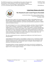 Statement by the Delegation of the United States of America on the situation in and around Nagorno-Karabakh