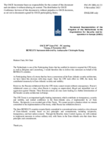 Statement by the Delegation of the Netherlands, also on behalf of Belgium and Luxembourg, regarding the suspension of their obligations under the Treaty by a number of States Parties