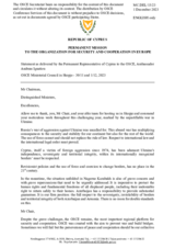 Statement by Amb. Andreas Ignatiou, Permanent Representative