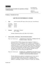 Journal de la 1449ème séance plénière du Conseil