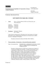 Diario de la 1452ª Sesión plenaria del Consejo Permanente