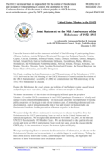 Joint Statement on the 90th Anniversary of the Holodomor of 1932 -1933