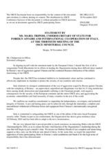 Statement by Ms. Maria Tripodi,	Deputy Minister of Foreign Affairs and International Cooperation