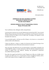 Address by H.E. Mr. Bujar Osmani, Chairman-in-Office, Minister of Foreign Affairs