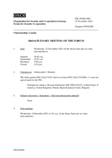 Journal of the 1063rd Plenary Meeting of the Forum for Security Co-operation