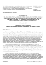 Statement by the Delegation of the Russian Federation on the special military operation to denazify and demilitarize Ukraine