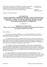 Statement by the Delegation of the Russian Federation on the suspension by a number of States Parties of their obligations under the Treaty on Conventional Armed Forces in Europe, and the Russian Federation’s withdrawal from the Treaty