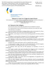 Statement by the Delegation of Ukraine on the Russian Federation’s ongoing aggression against Ukraine