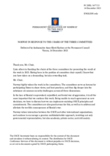 Statement by the Delegation of Norway in response to the presentation by the Chairs of the Three Committees