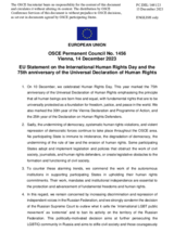 Statement by the Spanish EU Presidency in response to the Human Rights Day and the 75th anniversary of the Universal Declaration of Human Rights, observed and celebrated on 10 December 2023