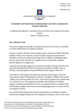 Statement by the Delegation of Norway on the Russian Federation’s ongoing aggression against Ukraine