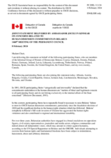 Statement by the Delegation of Canada, also on behalf of several delegations, on concerns related to human dimension commitments in Belarus