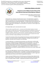 Statement by the Delegation of the United States of America in response to the address by the Chair of the International Holocaust Remembrance Alliance