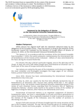 Statement by the Delegation of Ukraine in response to the address by the Chair of the International Holocaust Remembrance Alliance