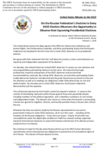 Statement by the Delegation of the United States of America on reasons for the OSCE/ODIHR’s absence from international observation of the 2024 presidential election in the Russian Federation, to be held from 15 to 17 March 2024