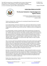 Statement by the Delegation of the United States of America on the Russian Federation’s ongoing aggression against Ukraine