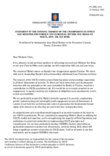 Statement by the Delegation of Norway in response to the opening address by the Chairperson-in-Office and Minister for Foreign and European Affairs and Trade of Malta, Hon. Dr. Ian Borg