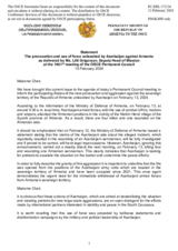 Statement by the Delegation of Armenia on the provocation and use of force unleashed by Azerbaijan against Armenia