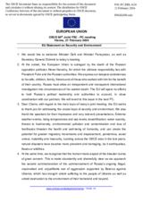 Statement by the Belgian EU Presidency on Security and Environment