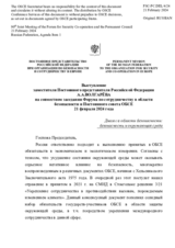 Выступление заместителя Постоянного представителя Российской Федерации А.А.Волгарёва - Диалог в области безопасности: безопасность и окружающая среда