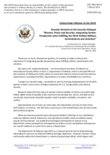 Presentation by Ms. C. Wallander, United States Department of Defense