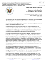 Statement by the Delegation of the United States of America in response to the address by the Special Representative of the OSCE Chairperson-in-Office on Gender on the occasion of International Women’s Day