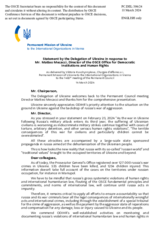 Statement by the Delegation of Ukraine in response to the report by the Director of the Office for Democratic Institutions and Human Rights, Mr. Matteo Mecacci