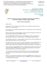 Statement by the Delegation of Ireland in response to the report by the Director of the Office for Democratic Institutions and Human Rights, Mr. Matteo Mecacci