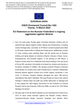 Statement by the Belgian EU Presidency on the Russian Federation’s ongoing aggression against Ukraine