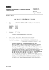 Journal de la 1460ème séance plénière du Conseil