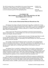 Statement by the Belgian EU Presidency in response to the address by the Chair of the International Holocaust Remembrance Alliance