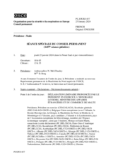 Journal de la 1457ème séance spéciale du Conseil permanent