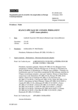 Journal de la 1458ème séance spéciale du Conseil permanent