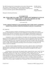 Statement by the Delegation of the Russian Federation on continued violations by some participating States of their OSCE commitments on the preservation and protection of historical monuments and sites of remembrance