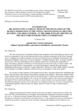 Statement by the Delegation of the Russian Federation on the special military operation to denazify and demilitarize Ukraine
