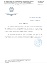 Response by the Delegation of Italy to the Questionnaire on the Code of Conduct on Politico-Military Aspects of Security