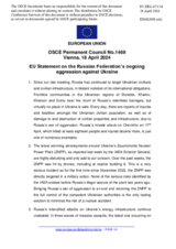 Statement by the Belgian EU Presidency on the Russian Federation’s ongoing aggression against Ukraine