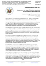 Statement by the Delegation of the United States of America in response to the report by the Head of the OSCE Mission to Skopje, Ambassador Kilian Wahl