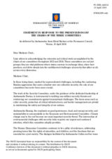 Statement by the Delegation of Norway in response to the presentation by the Chairs of the Three Committees