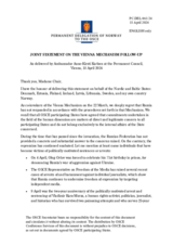 Statement by the Delegation of Norway, also on behalf of Denmark, Estonia, Finland, Iceland, Latvia, Lithuania and Sweden, on the follow-up to the Vienna Mechanism invoked with regard to reports of arbitrary and unjust detentions in Russia