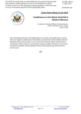 Statement by the Delegation of the United States of America on the terrorist attack in Krasnogorsk (Moscow region) on 22 March 2024