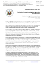 Statement by the Delegation of the United States of America on the Russian Federation’s ongoing aggression against Ukraine