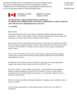 Statement by the Delegation of Canada on the Russian Federation’s ongoing aggression against Ukraine