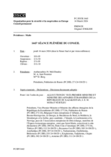 Journal de la 1465ème séance plénière du Conseil