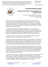 Statement by the Delegation of the United States of America on the Russian Federation’s ongoing aggression against Ukraine