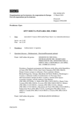 Giornale della 1073a Seduta plenaria del Foro di cooperazione per la sicurezza