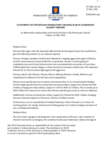 Statement by the Delegation of Norway on the Russian Federation’s ongoing aggression against Ukraine
