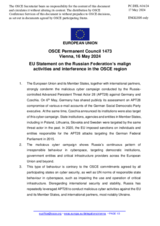 Statement by the Belgian EU Presidency on the Russian Federation’s malign activities and interference in the OSCE region